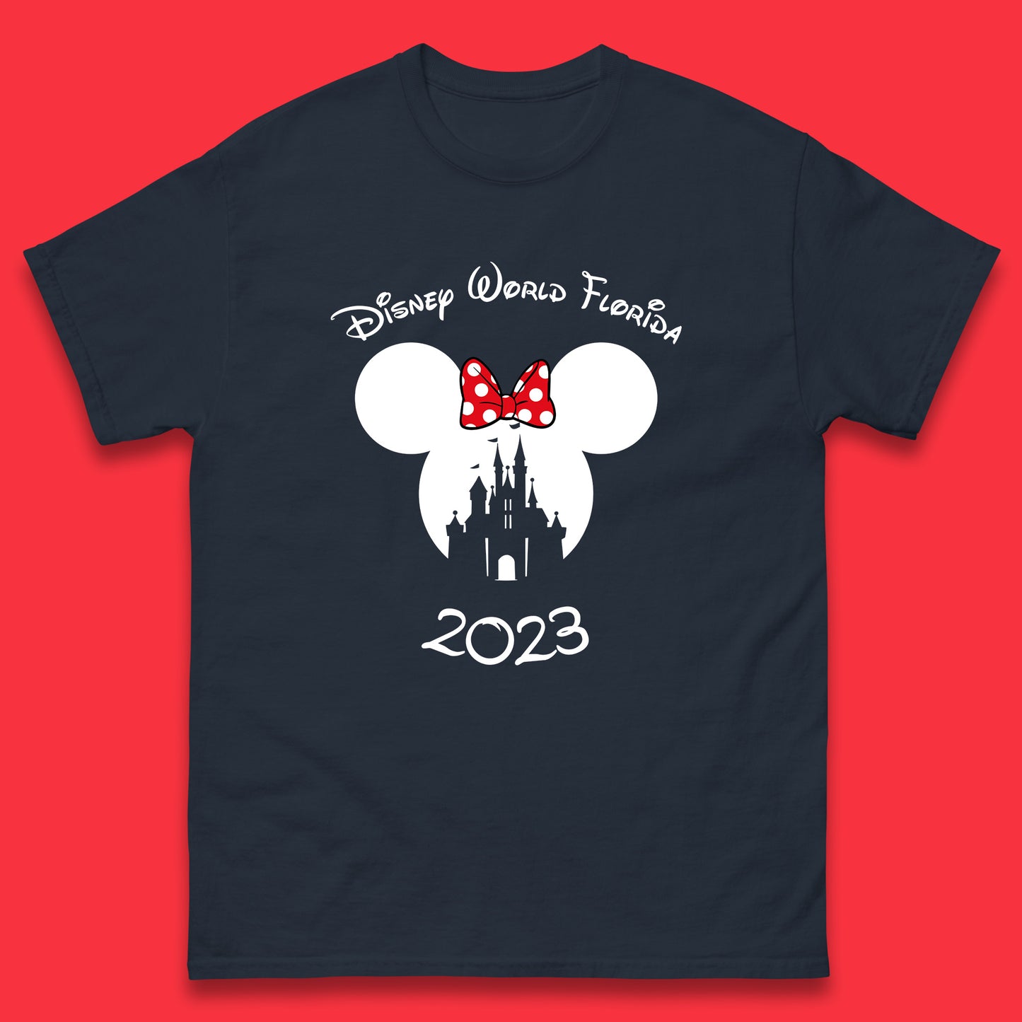 Disney World Florida 2023 Mickey Mouse Minnie Mouse Cartoon Magical Kingdom Disney Castle Disneyland Vacation Trip Mens Tee Top