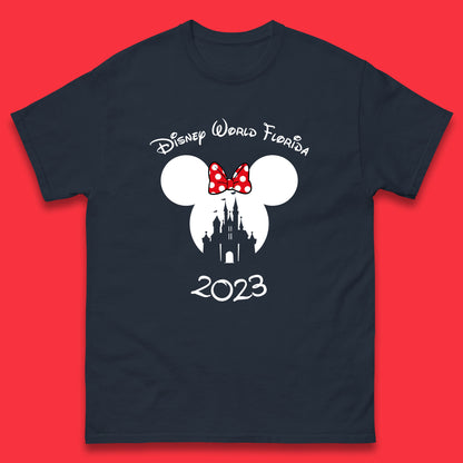 Disney World Florida 2023 Mickey Mouse Minnie Mouse Cartoon Magical Kingdom Disney Castle Disneyland Vacation Trip Mens Tee Top