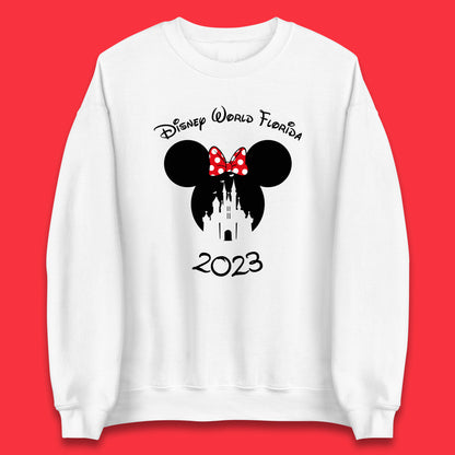 Disney World Florida 2023 Mickey Mouse Minnie Mouse Cartoon Magical Kingdom Disney Castle Disneyland Vacation Trip Unisex Sweatshirt