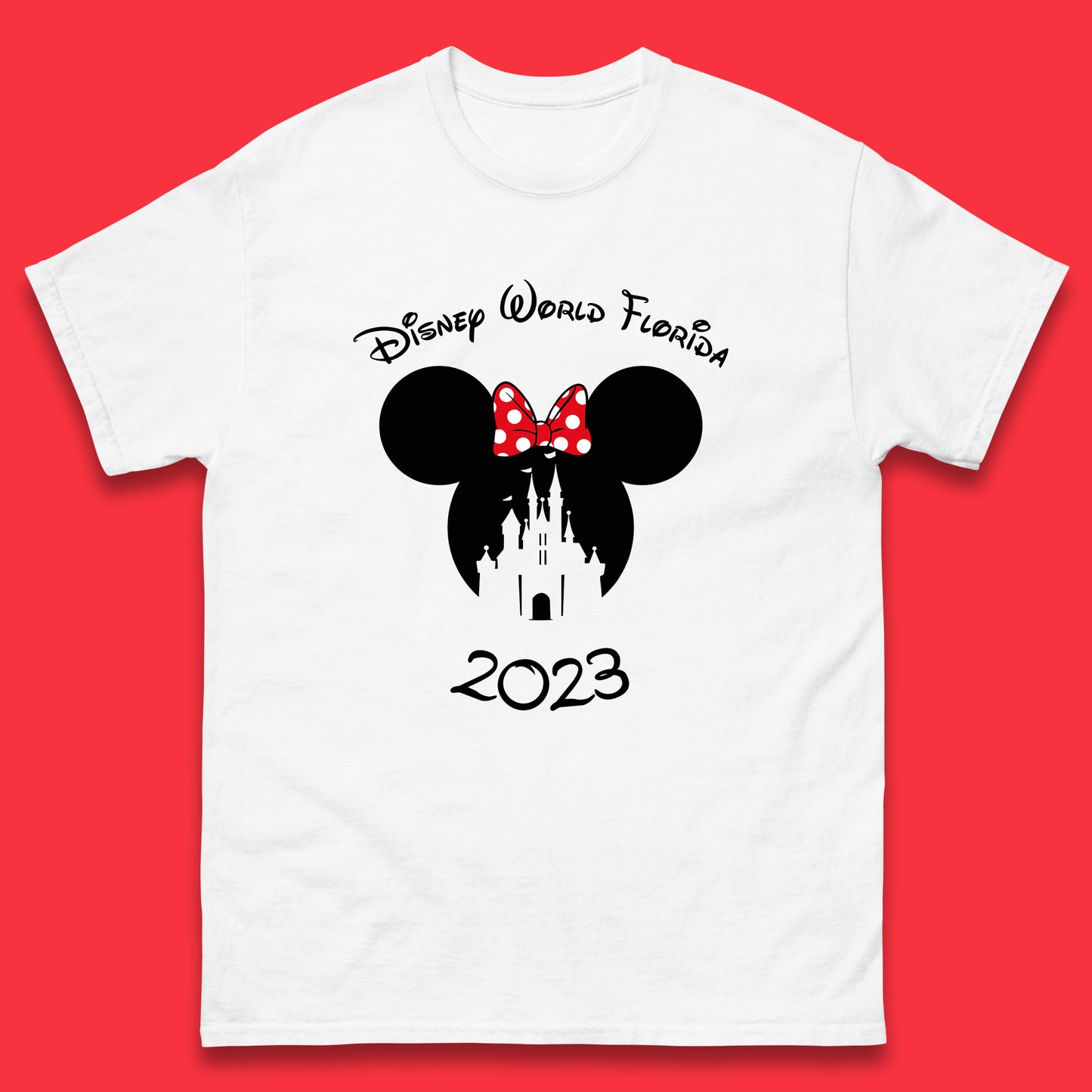 Disney World Florida 2023 Mickey Mouse Minnie Mouse Cartoon Magical Kingdom Disney Castle Disneyland Vacation Trip Mens Tee Top