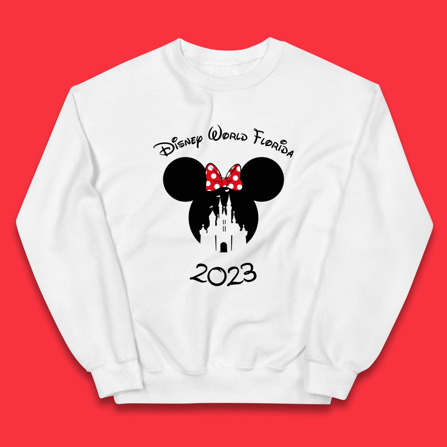 Disney World Florida 2023 Mickey Mouse Minnie Mouse Cartoon Magical Kingdom Disney Castle Disneyland Vacation Trip Kids Jumper