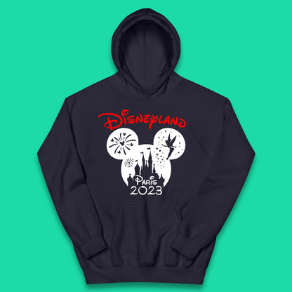 Disney Land Paris 2023 Disney Castle Mickey Mouse Minnie Mouse Cartoon Magical Kingdom Disneyland Vacation Trip Kids Hoodie