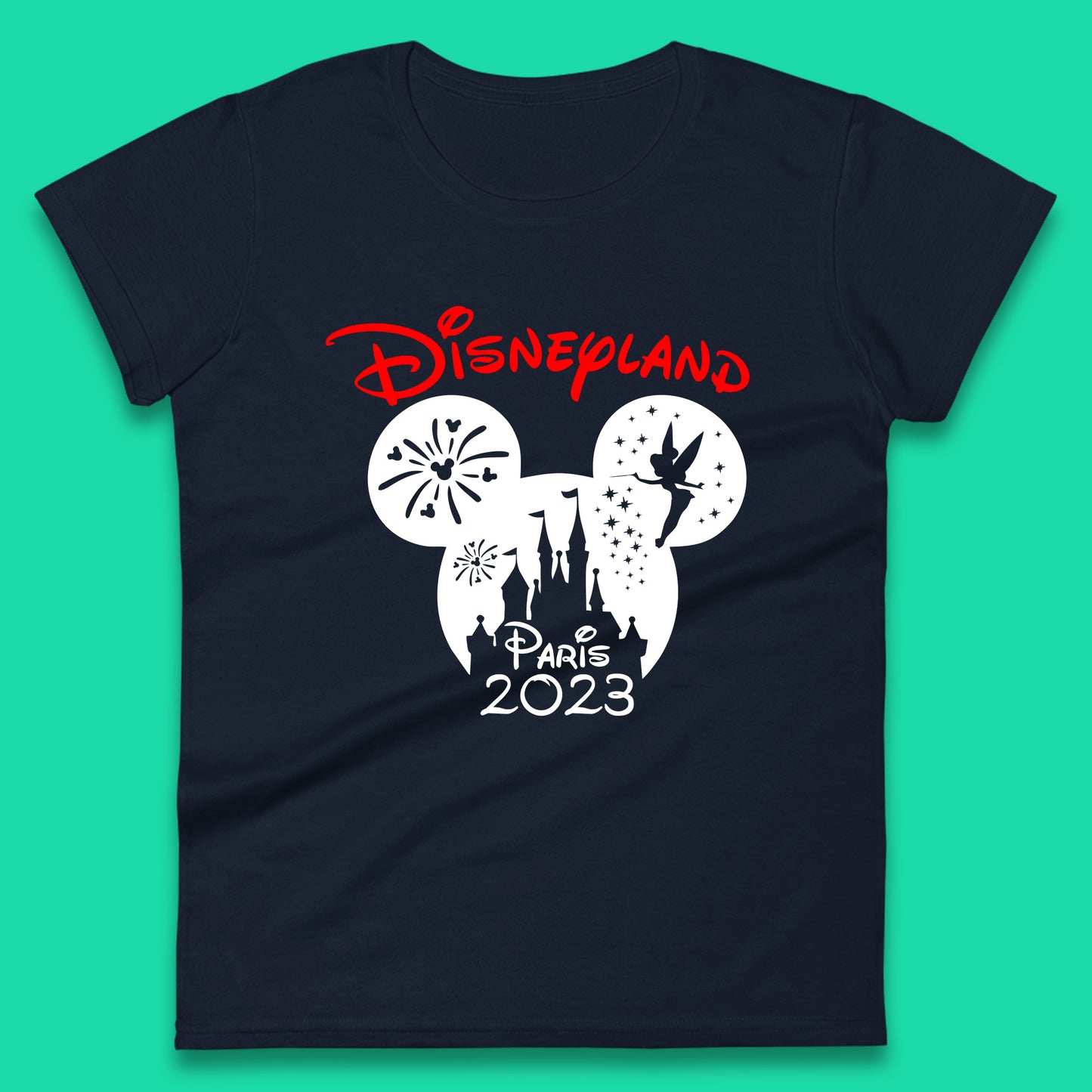 Disney Land Paris 2023 Disney Castle Mickey Mouse Minnie Mouse Cartoon Magical Kingdom Disneyland Vacation Trip Womens Tee Top