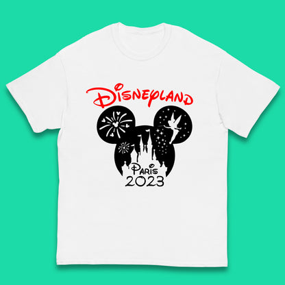 Disney Land Paris 2023 Disney Castle Mickey Mouse Minnie Mouse Cartoon Magical Kingdom Disneyland Vacation Trip Kids T Shirt