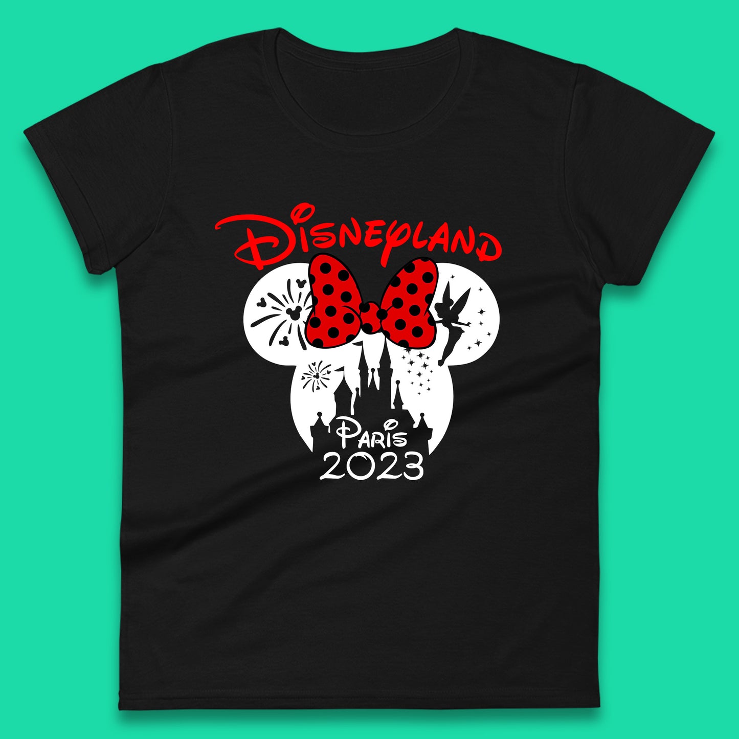 Disney Land Paris 2023 Disney Castle Mickey Mouse Minnie Mouse Cartoon Magical Kingdom Disneyland Vacation Trip Womens Tee Top