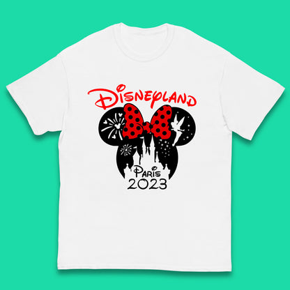 Disney Land Paris 2023 Disney Castle Mickey Mouse Minnie Mouse Cartoon Magical Kingdom Disneyland Vacation Trip Kids T Shirt