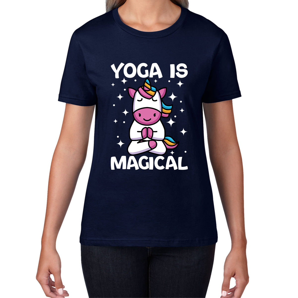 Namaste Unicorn Yoga Is Magical Unicorn Meditation Fitness Unicorn Lovers Yogi Gift Womens Tee Top