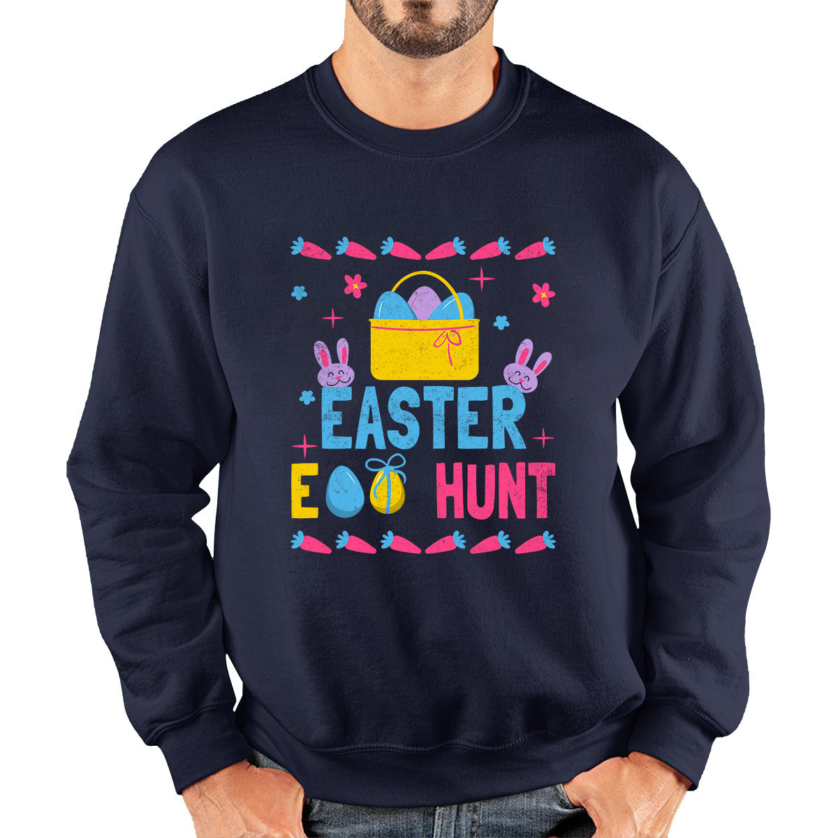 Easter Egg Hunt Hunting Squad Religious Christian Easter Egg Hunt Season Hunting Crew Egg Bucket Easter Bunny Unisex Sweatshirt