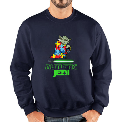 Autistic Jedi Old Yoda Star Wars Autism Awareness Star Wars Day 46th Anniversary Green Humanoid Alien Unisex Sweatshirt