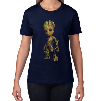 Baby Groot Comic book character Guardians of the Galaxy I am Groot Action Adventure Comedy Sci-Fi Movie Womens Tee Top