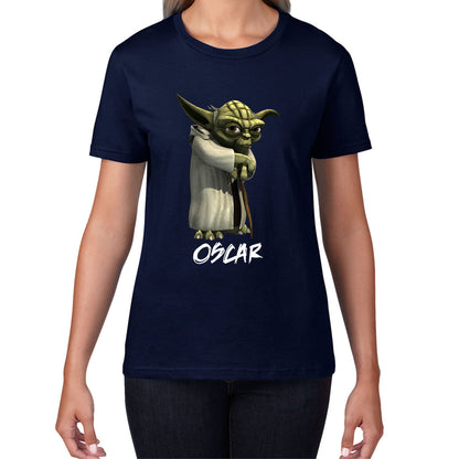 Personalized Yoda May The 4th Be With You Green Humanoid Alien Star Wars Day Disney Star Wars 46th Anniversary Womens Tee Top