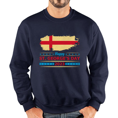 Happy St George's Day 2023 Saint George Cross England Flag Religious Warriors St George Day Unisex Sweatshirt