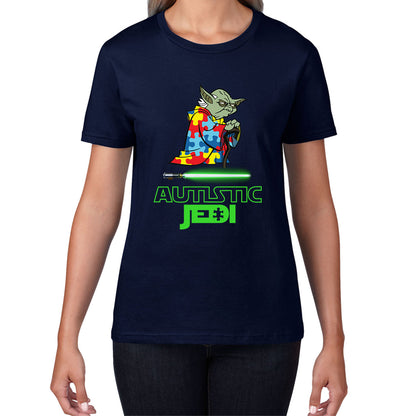 Autistic Jedi Old Yoda Star Wars Autism Awareness Star Wars Day 46th Anniversary Green Humanoid Alien Womens Tee Top