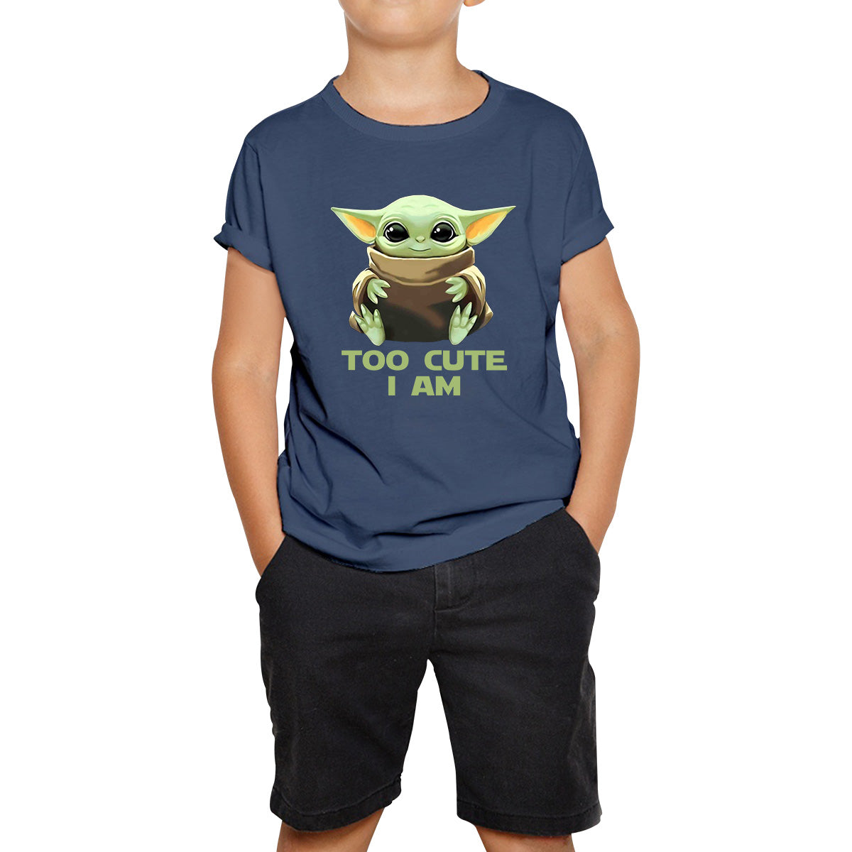 Too Cute I Am Star Wars Baby Yoda Green Humanoid Alien Disney Star Wars Day Yoda Star Wars 46th Anniversary Kids T Shirt