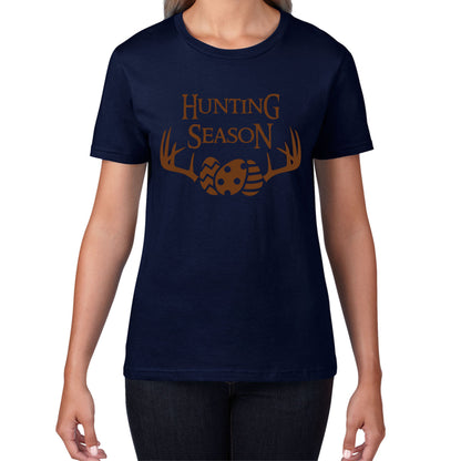 Easter Hunting Season Funny Easter Gift Rabbit Eggs Cute Bunny Deer Hunt Happy Easter Sunday Womens Tee Top