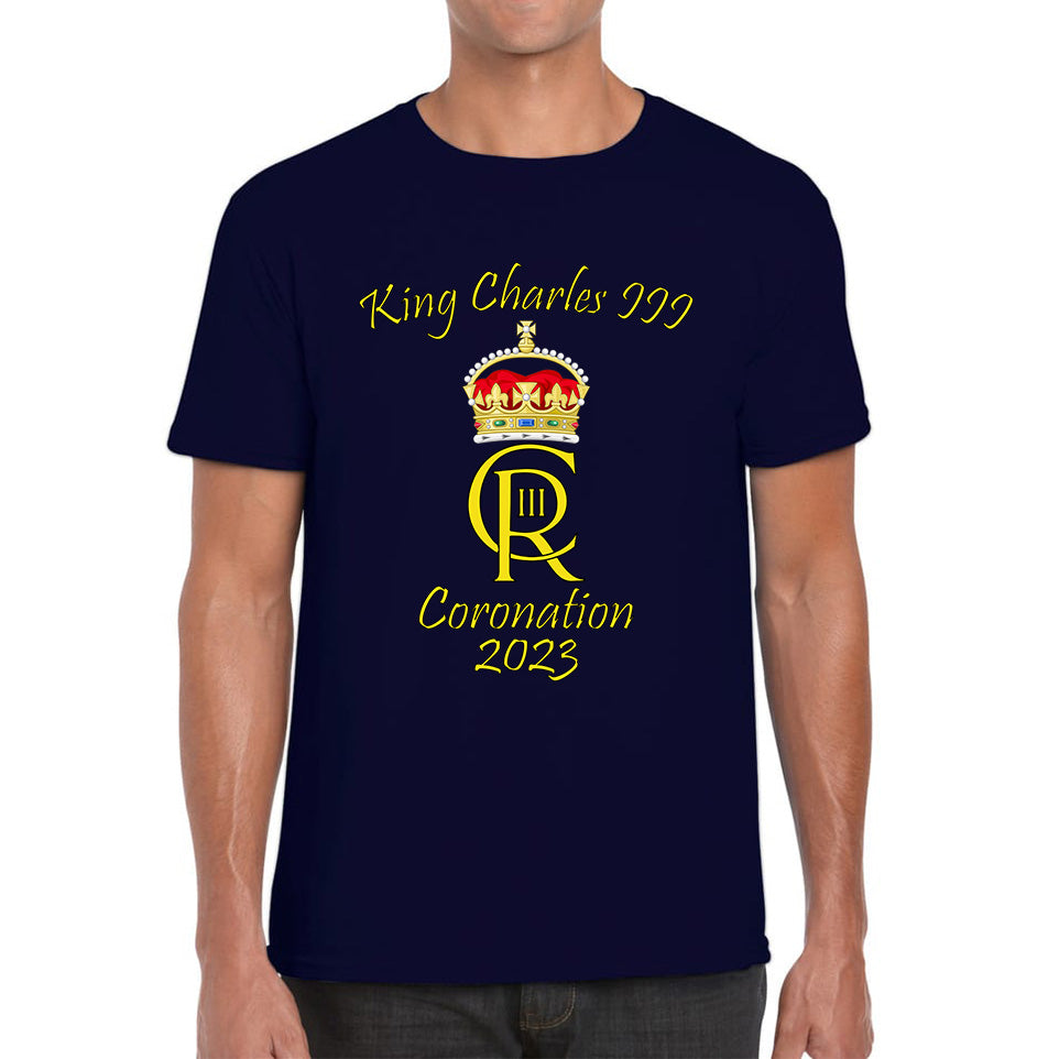 King Charles III Coronation 2023 Royal Crown Royal Cypher God Save The King Union Jack Mens Tee Top