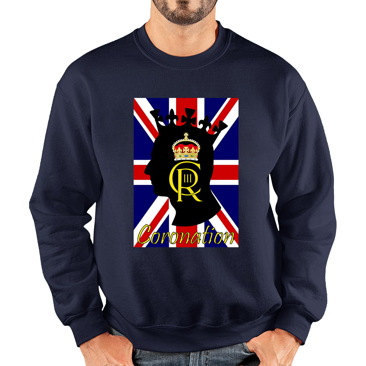 CR III Coronation Of King Charles III Royal Crown British Flag Great Britain Union Jack Unisex Sweatshirt