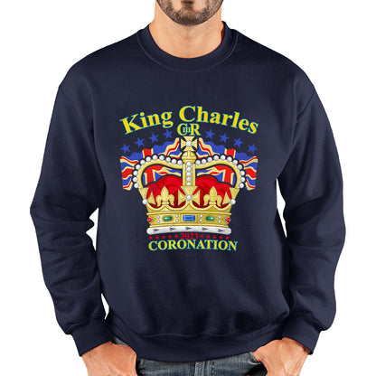 King Charles III 2023 Coronation  Royal Crown UK Ruling Monarch CR III Great Britain Pride Unisex Sweatshirt