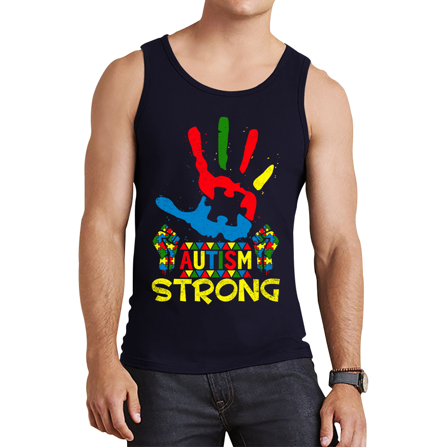 Autism Awareness Strong Motivational Tank Top