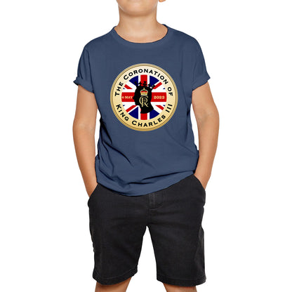 The Coronation Of King Charles III 6th May 2023 CR III Royal Crown United Kingdom Flag Kids T Shirt