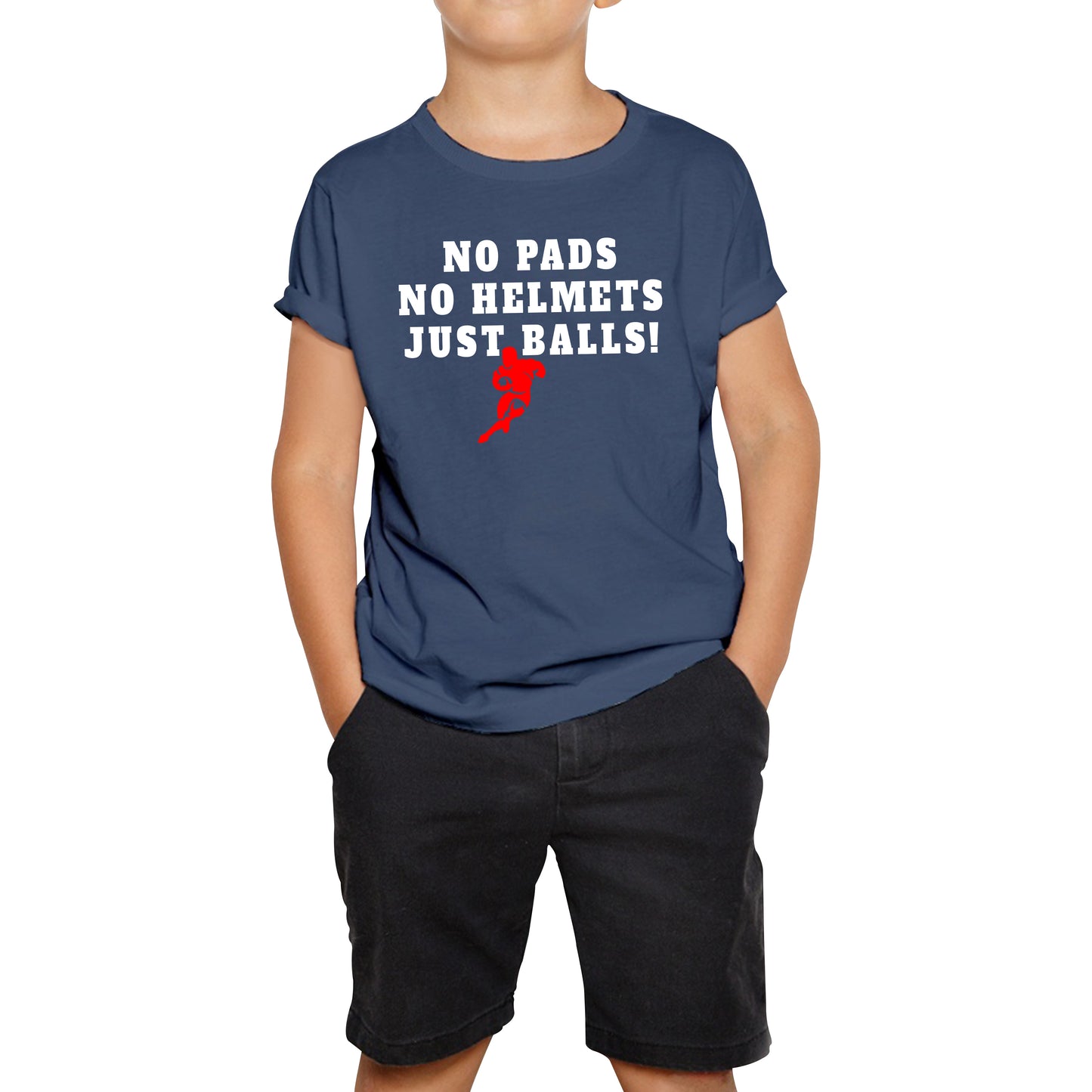 No Pads No Helmets Just Balls Rugby Cup European Support World Six Nations Rugby Championship Kids Tee