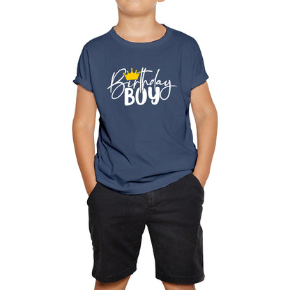 Birthday Boy King Prince Crown Cute Birthday Party Costume Happy Birthday Kids T Shirt