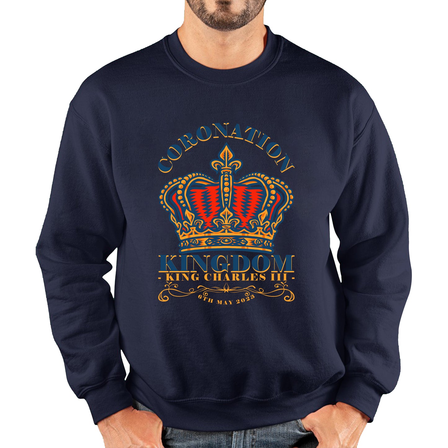 Coronation Kingdom King Charles III 6th May 2023 Royal Crown CR III His Majesty Union Jack Unisex Sweatshirt