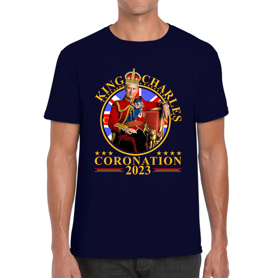 King Charles III Coronation 2023 Ruling Monarch Of England United Kingdom Royal Crown Mens Tee Top