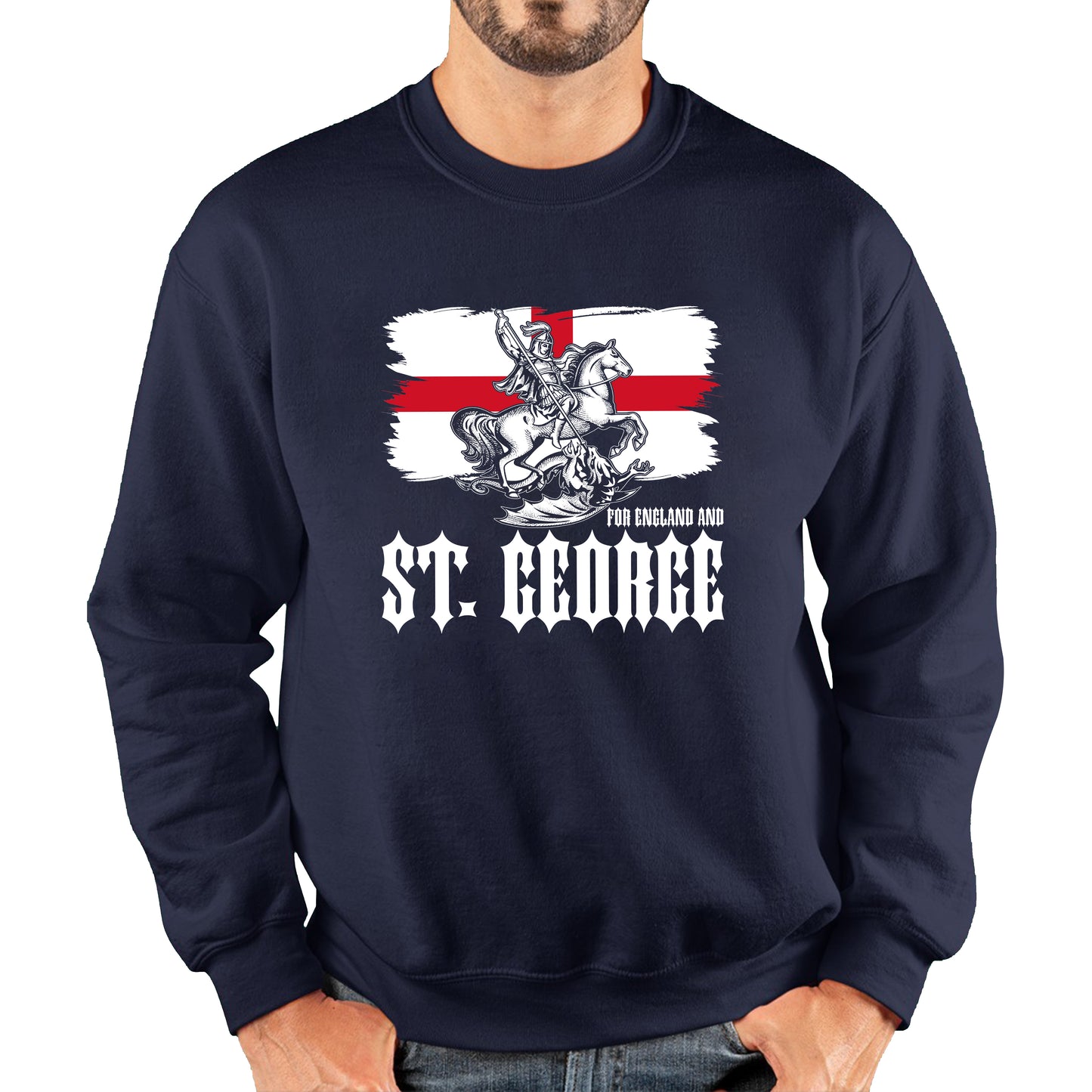 St George's Day Coat Of Arms Of Moscow Heraldic Horseman With A Spear In His Hand Slaying A Zilant Saint George And The Dragon England Flag Unisex Sweatshirt