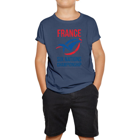 France Flag Logo Rugby Cup European Support World Six Nations Championship Kids Tee