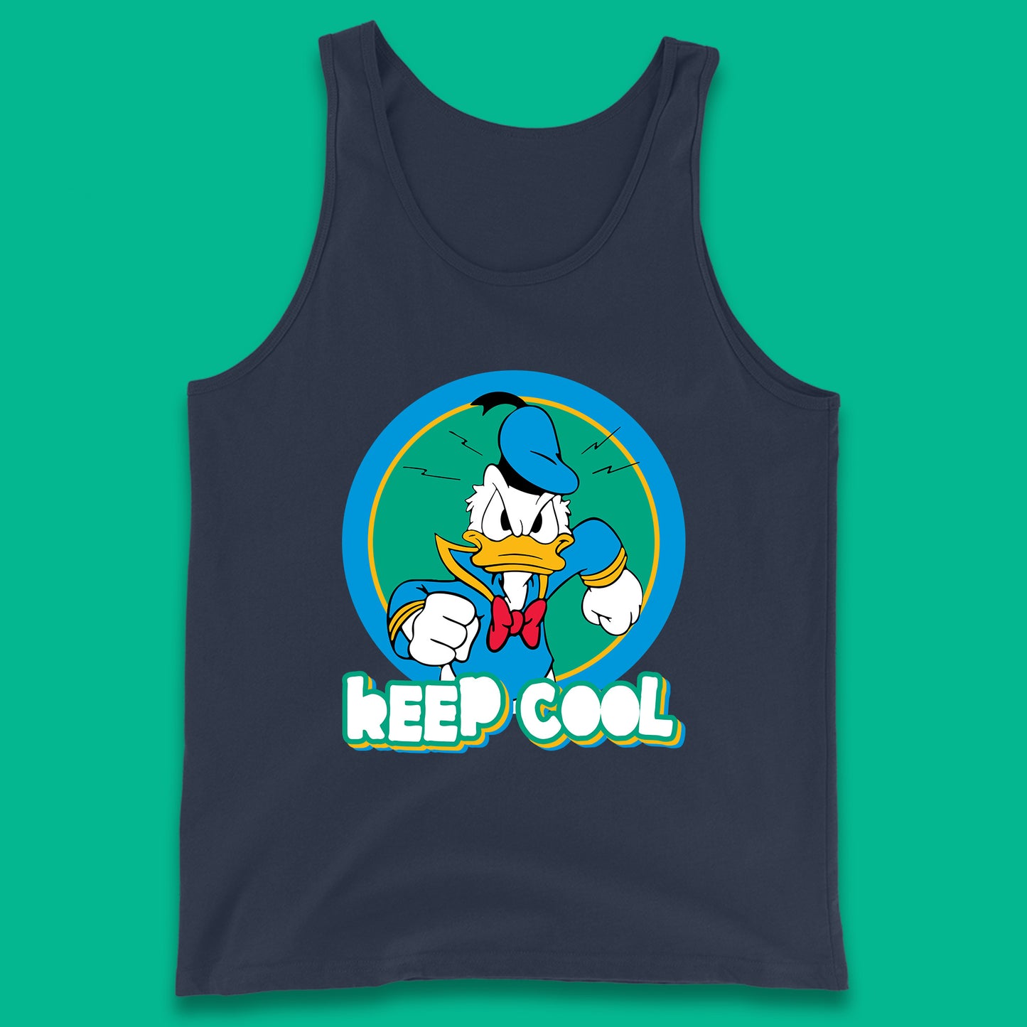 Keep Cool Donald Duck Animated Cartoon Character Angry Duck Disneyland Trip Disney Vacations Tank Top