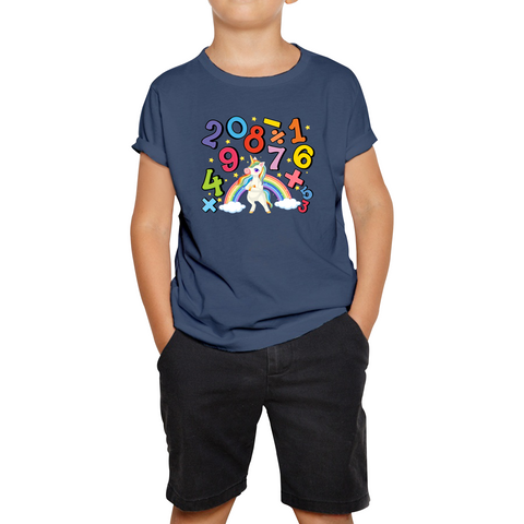 Number Day Unicorn Maths Day World Numbers Day Rainbow Colours Counting Kids Tee