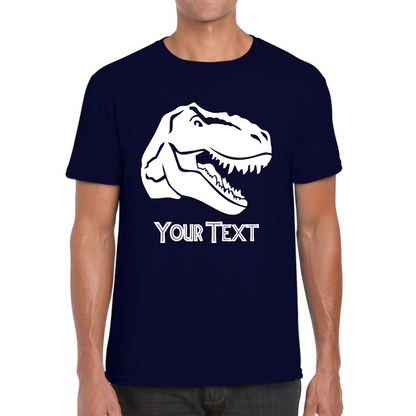 Personalised Dinosaur T-Rex Roaring Face Your Text Tyrannosaurus Rex Dino Mens Tee Top