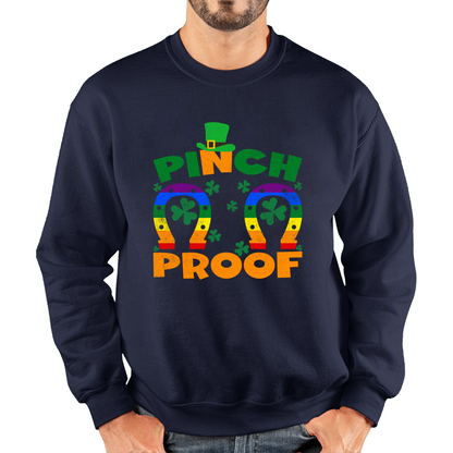 Pinch Proof LGBT Horseshoe St. Patrick's Day Shamrock Gay Pride Irish Pinch St Pattys Day Irish Festive Unisex Sweatshirt