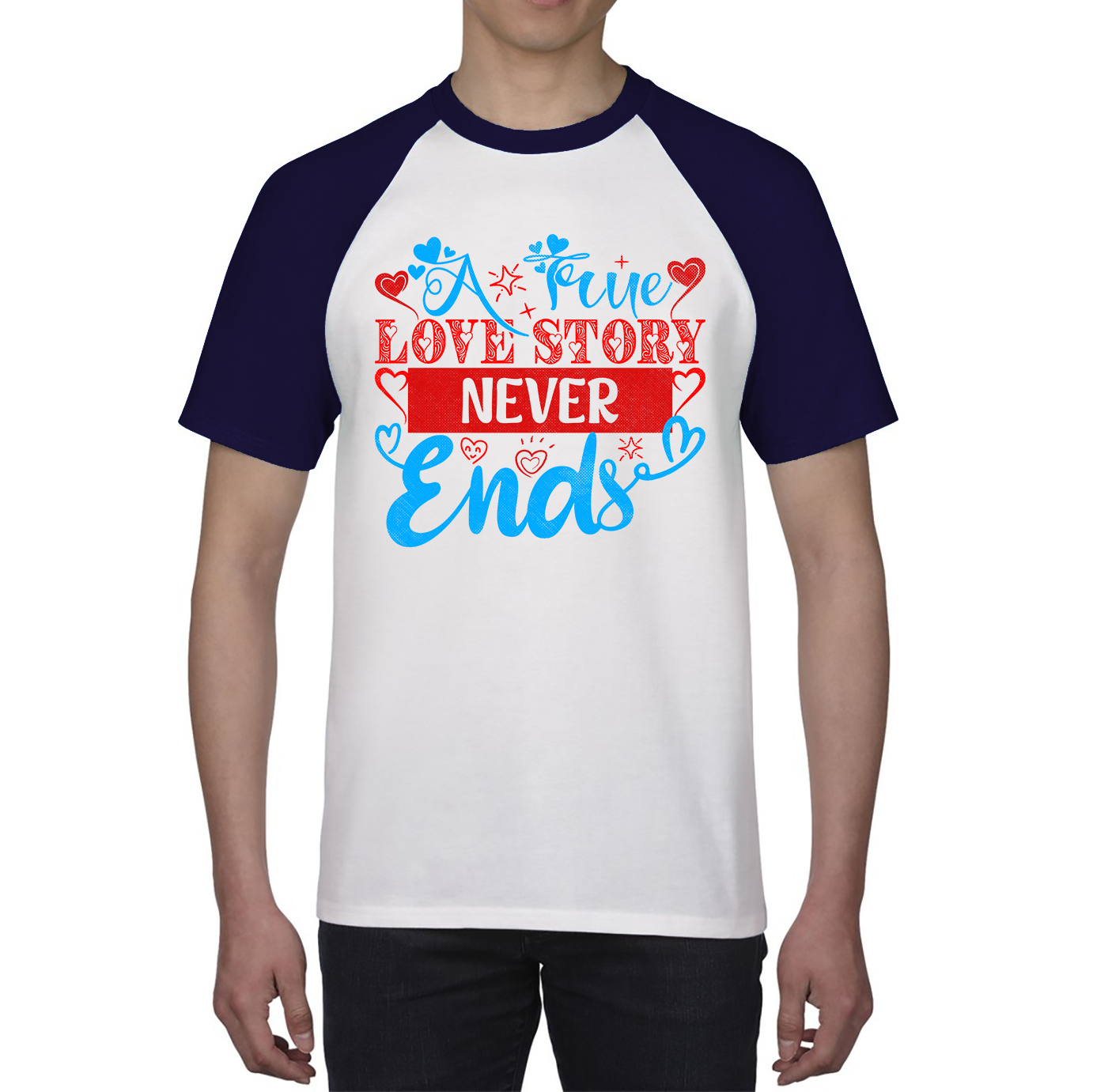 A True Love Story Never Ends Baseball Shirt