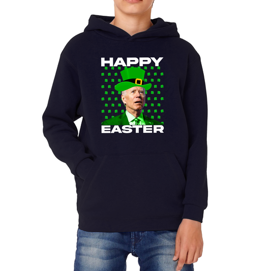 Happy Easter Confused Biden St Patricks Day Meme Joe Biden Shamrock Funny Irish Kids Hoodie