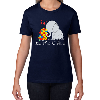 Love Needs No Words Elephant Autism Awareness T Shirt