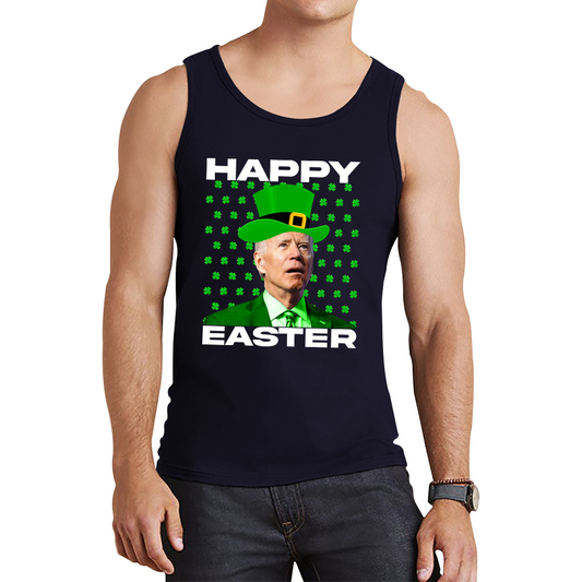 Happy Easter Confused Biden St Patricks Day Meme Joe Biden Shamrock Funny Irish Tank Top