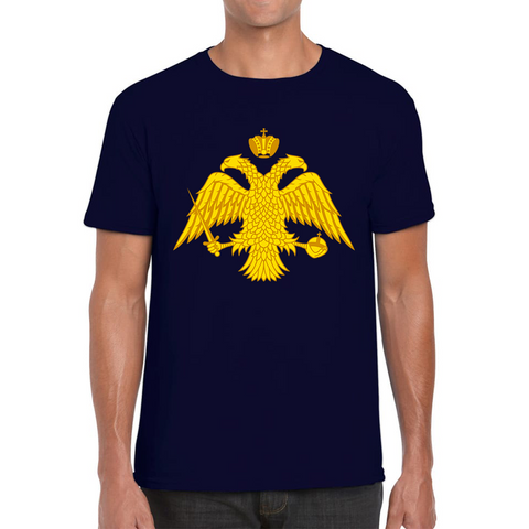 Byzantine Empire Byzantium Double Headed Eagle Symbol - Double Headed Eagle Orthodox Adult T Shirt