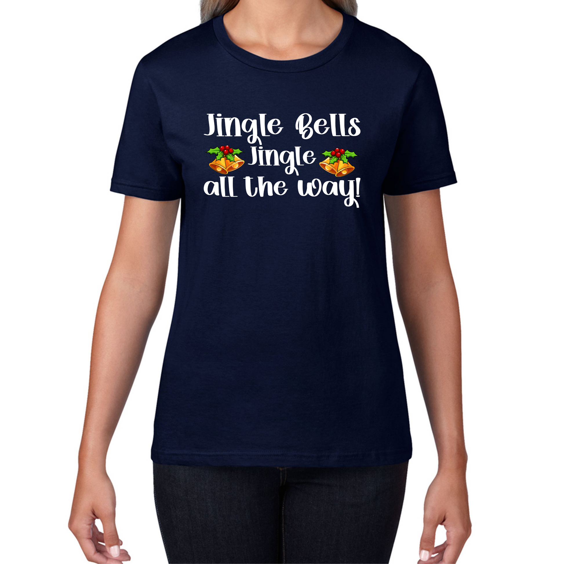 jingle bells christmas womens t shirt