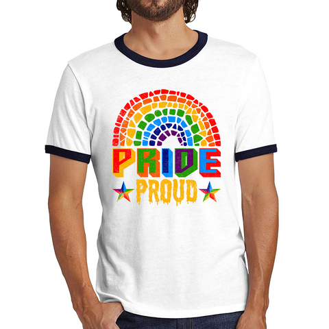 Proud Pride LGBT Pride Gay LGBT Pride Lesbian Rainbow Ringer T Shirt
