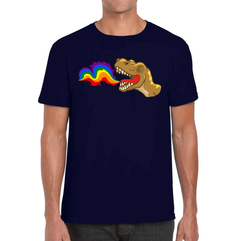 T-Rex Dinosaur Pride Lgbt Dino Rainbow Fire T Shirt