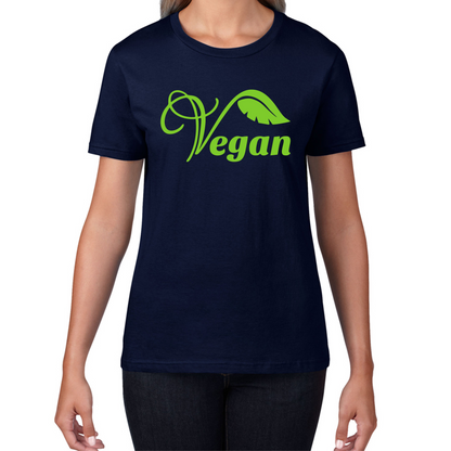 Vegan Logo Green V Leaf T Shirt