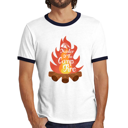 Master Of The Campfire Camping Adventure Lover Camp Fire Outdoor Ringer T Shirt