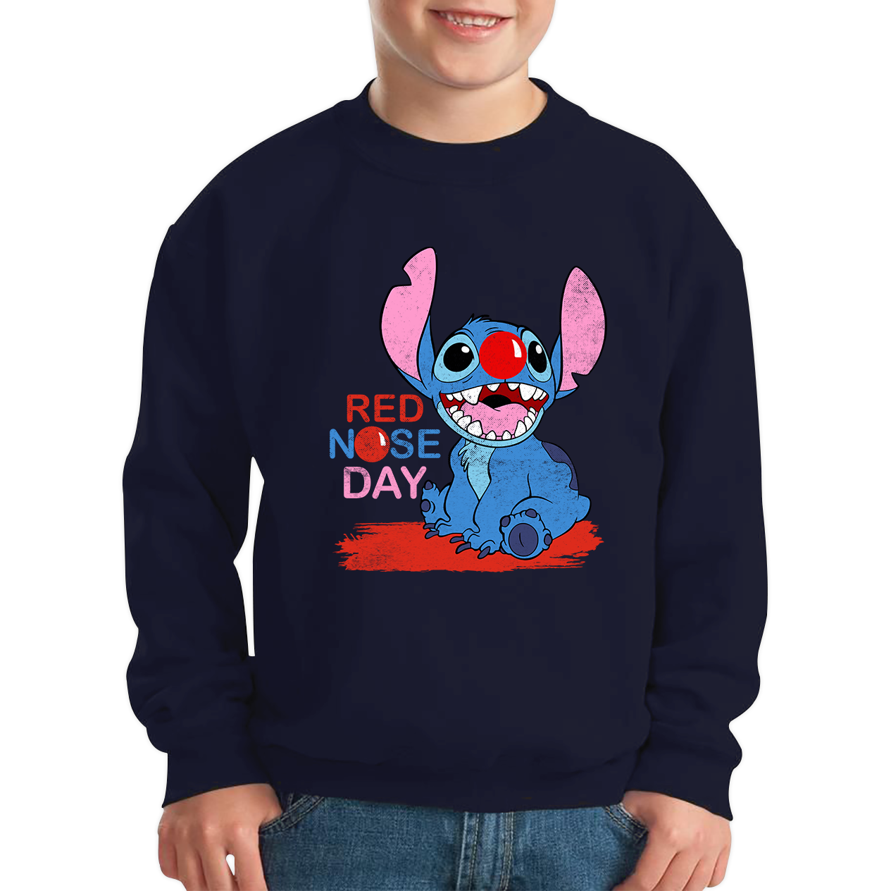 Ohana Disney Stitch Red Nose Day Sweatshirt