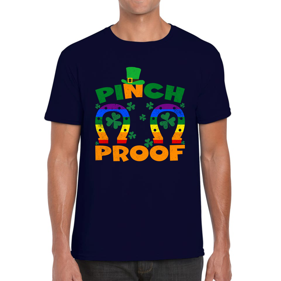 Pinch Proof LGBT Horseshoe St. Patrick's Day Shamrock Gay Pride Irish Pinch St Pattys Day Irish Festive Mens Tee Top