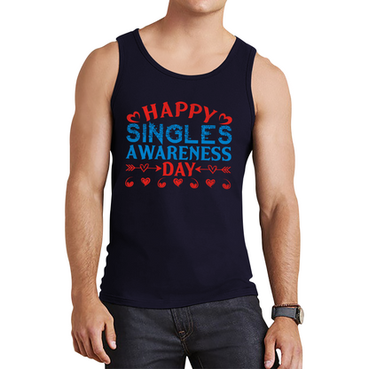 Happy Singles Awareness Day Funny Anti Valentine, Happy Valentine's Day Galentines Day Tank Top