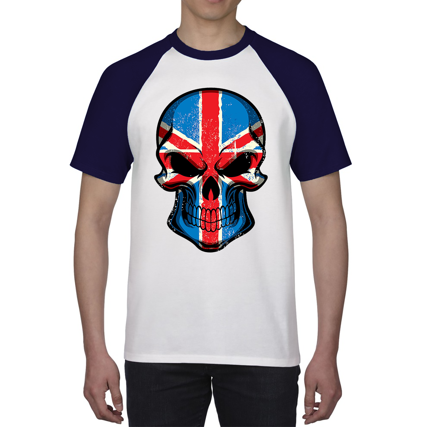 United Kingdom Skull Face Flag Shirt British National Day Great Britain Royal Country Bikers Baseball T Shirt