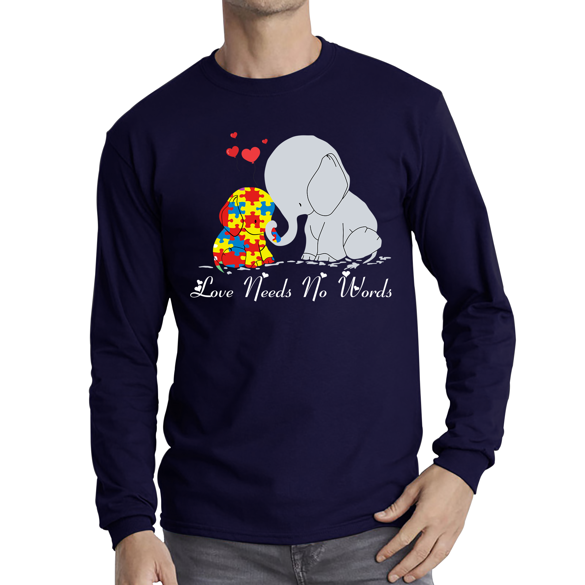 Love Needs No Words Elephant Autism Awareness T Shirt