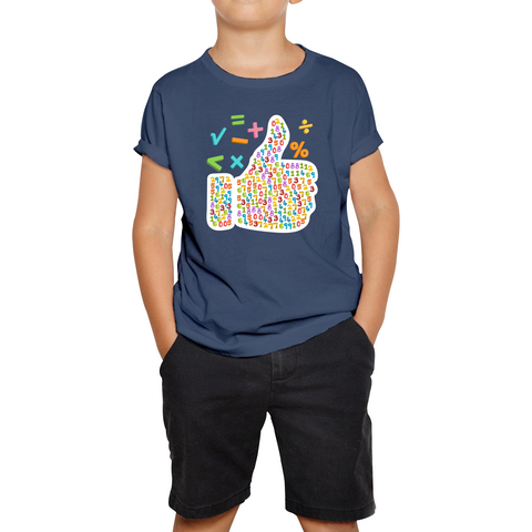 World Numbers Day Maths Day Funny Thumbs Up Colour Numbered Charity Day Kids Tee